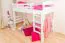 Lit d'enfant / Lit mezzanine "Easy Premium Line" K22/n, hêtre massif blanc - Surface de couchage : 90 x 200 cm