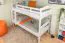 Lits superposés pour adultes "Easy Premium Line" K18/n, tête de lit avec des trous, Hêtre massif blanc - 90 x 200 cm, (L x l) séparable
