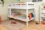 Lits superposés pour adultes "Easy Premium Line" K18/n, tête de lit avec des trous, Hêtre massif blanc - 90 x 200 cm, (L x l) séparable