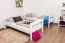 Lits superposés pour adultes "Easy Premium Line" K18/n, tête de lit ajourée, hêtre massif blanc - 90 x 190 cm, (L x l) séparable