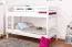 Lits superposés pour adultes "Easy Premium Line" K20/n, tête et pied de lit droits, hêtre massif blanc - 90 x 200 cm (l x L), séparable