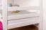 Lits superposés pour adultes "Easy Premium Line" K20/n, tête et pied de lit droits, en hêtre massif blanc - 90 x 200 cm (l x L), convertibles