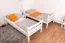 Lits superposés pour adultes "Easy Premium Line" K20/n, tête et pied de lit droits, hêtre massif blanc - 90 x 200 cm (l x L), séparable