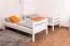 Lits superposés pour adultes "Easy Premium Line" K20/n, tête et pied de lit droits, hêtre massif blanc - 90 x 200 cm (l x L), séparable
