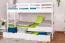 Lits superposés pour adultes "Easy Premium Line" K20/n avec 2 tiroirs et 2 caches, tête et pied de lit droits, hêtre massif blanc - Couchage : 90 x 200 cm, convertibles