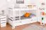 Lits superposés pour adultes "Easy Premium Line" K21/n avec 2 tiroirs et 2 caches, tête et pied de lit arrondis, en hêtre massif blanc - 90 x 200 cm (l x L), convertibles