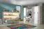 Lit escamotable horizontal | Lit rabattable | Lit mural | Surface de couchage 120 x 200 cm | Lit simple | Couleur : blanc / noir | Sommier à lattes inclus | 2 tablettes | Nalut 11