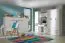 Lit escamotable horizontal | Lit rabattable | Lit mural | Surface de couchage 120 x 200 cm | Lit simple | Couleur : blanc / noir | Sommier à lattes inclus | 2 tablettes | Nalut 11