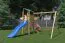 Tour de jeux Anton avec double balançoire et toboggan ondulé FSC®.