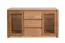 Vitrine Selun 01, Couleur : Chêne brun foncé - 80 x 140 x 43 cm (H x L x P)