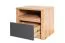 Table de chevet compacte Faleula 11, 1 tiroir, chêne/gris, dimensions : 45 x 50 x 43 cm, avec protection ABS, compartiment ouvert, pour chambre à coucher