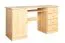 Bureau pin massif bois massif naturel Junco 187 - dimensions 75 x 140 x 55 cm