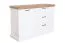 Commode Lotofaga 19, couleur : Blanc / Noyer - 91 x 138 x 48 cm (H x L x P)