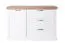 Commode Lotofaga 19, couleur : Blanc / Noyer - 91 x 138 x 48 cm (H x L x P)