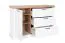 Commode Lotofaga 19, couleur : Blanc / Noyer - 91 x 138 x 48 cm (H x L x P)