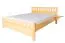 Lit double / lit d'appoint en pin massif naturel 67, sommier à lattes inclus - Dimensions 160 x 200 cm