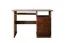 Bureau en pin Junco 189, bois massif, couleur noyer, 75 x 110 x 55 cm, avec 3 tiroirs, beaucoup d'espace de rangement, compartiment clavier extensible, table de bureau