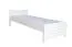 Lit simple blanc, lit d'appoint moderne en pin massif 78, sommier à lattes inclus, surface de couchage 80 x 200 cm, stable et durable