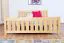 Lit double / lit d'appoint en pin massif naturel 65, sommier à lattes inclus - 160 x 200 cm