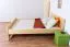 Lit double / lit d'appoint en pin massif naturel 65, sommier à lattes inclus - 160 x 200 cm