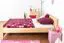 Lit enfant ou adolescent en pin massif naturel 140 x 200 cm | Inclus sommier à lattes | Design moderne | Structure robuste