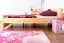 Lit enfant ou adolescent en pin massif naturel 140 x 200 cm | Inclus sommier à lattes | Design moderne | Structure robuste