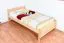 Lit simple / lit d'appoint en bois de hêtre massif naturel 117, avec sommier à lattes - 100 x 200 cm
