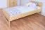 Lit simple / lit d'appoint en bois de pin massif, naturel 72, sommier à lattes inclus - Dimensions 90 x 200 cm