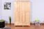 Armoire en bois de pin massif, naturel Junco 07 - Dimensions : 195 x 123 x 59 cm (H x L x P)