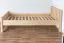Lit simple / lit d'appoint en hêtre massif, naturel 107, sommier à lattes inclus - Dimensions 80 x 200 cm