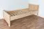 Lit simple / lit d'appoint en hêtre massif, naturel 107, sommier à lattes inclus - Dimensions 80 x 200 cm