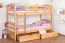 Lit superposé Easy Premium Line K19/n | 2 tiroirs & panneaux inclus | Bois de hêtre massif naturel | 90 x 200 cm | Séparable