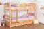 Lit superposé Easy Premium Line K19/n | 2 tiroirs & panneaux inclus | Bois de hêtre massif naturel | 90 x 200 cm | Séparable