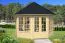 Abri de jardin Heiterberg avec plancher - Maison en madriers de 40 mm, Surface au sol : 8,9 m², Toit en toile