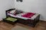 Lit enfant/junior Easy Premium Line K1/2n | 2 tiroirs & 2 panneaux | 90 x 200 cm | Hêtre massif chocolat