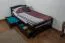 Lit enfant/junior Easy Premium Line K1/2n | 2 tiroirs & 2 panneaux | 90 x 200 cm | Hêtre massif chocolat
