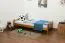 Lit simple / lit d'appoint en pin massif, couleur chêne A11, avec sommier à lattes - dimension 90 x 200 cm