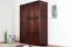 Armoire en pin massif couleur noyer Junco 06 - Dimensions : 195 x 135 x 59 cm (H x L x P)