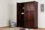 Armoire en pin massif couleur noyer Junco 06 - Dimensions : 195 x 135 x 59 cm (H x L x P)