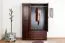 Armoire en pin massif couleur noyer Junco 06 - Dimensions : 195 x 135 x 59 cm (H x L x P)