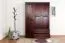 Armoire en pin massif couleur noyer Junco 06 - Dimensions : 195 x 135 x 59 cm (H x L x P)