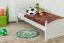 Lit enfant ou adolescent en pin massif blanc 82 | 90 x 200 cm | Avec sommier | Design moderne et robuste