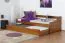 Lit fonctionnel ado pin massif | Finition chêne rustique | 90 x 200 cm | Inclus sommier | Compact et robuste