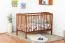 Lit à barreaux / lit d'enfant en pin massif couleur chêne rustique 103, sommier à lattes inclus - 60 x 120 cm (L x l) 