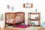 Lit à barreaux / lit d'enfant en pin massif couleur chêne rustique 103, sommier à lattes inclus - 60 x 120 cm (L x l) 
