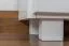 Armoire Vitrine, Pin Bois massif, Couleur: Blanc