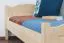 Lit simple / lit d'appoint en hêtre massif, naturel 113, sommier à lattes inclus - 90 x 200 cm (L x l)