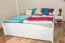 Lit double / lit d'appoint en pin massif blanc 81, avec sommier à lattes - Dimensions 180 x 200 cm