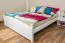 Lit double / lit d'appoint en pin massif blanc 81, avec sommier à lattes - Dimensions 180 x 200 cm