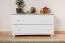 Commode / table de nuit en pin massif blanc Junco 151 - Dimensions : 55 x 100 x 42 cm (H x L x P)